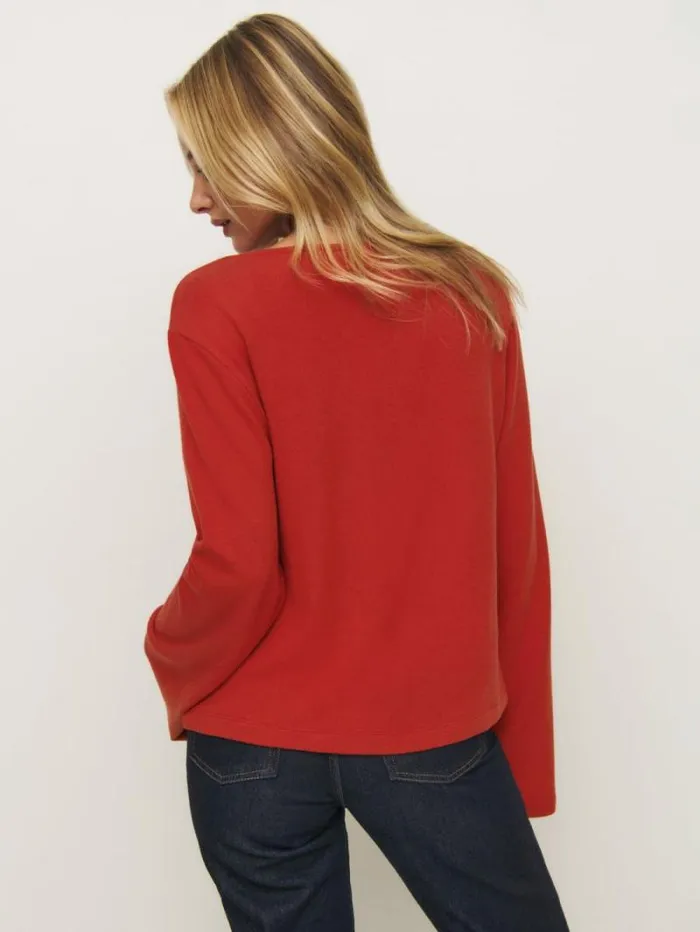 The Reformation Eternity Knit Top Sundried Tomato 8211 Clothing