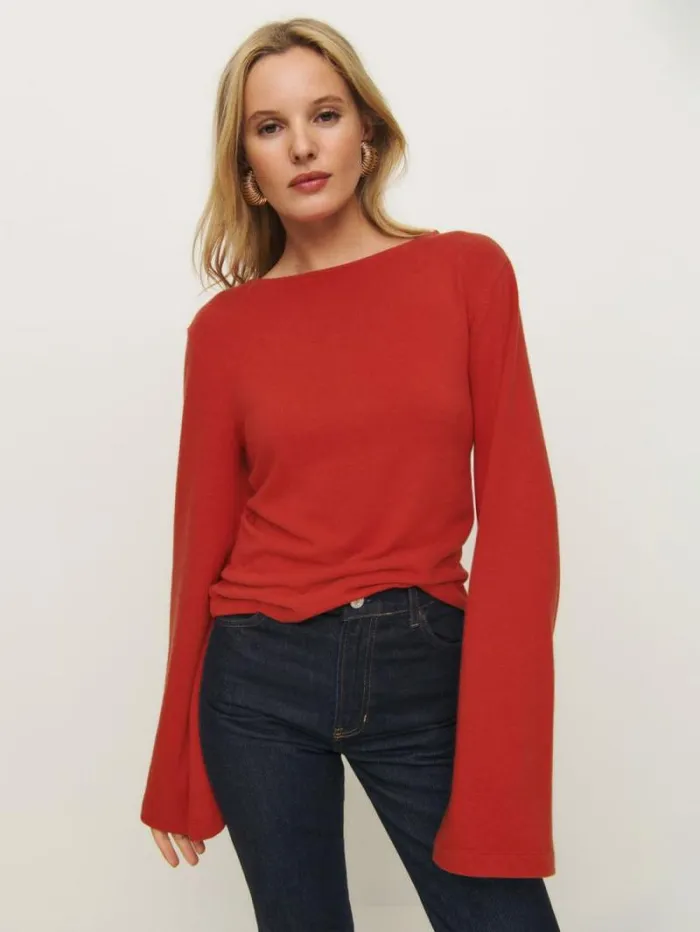 The Reformation Eternity Knit Top Sundried Tomato 8211 Clothing