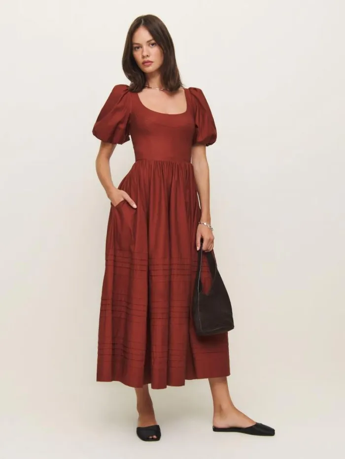 The Reformation Everlyn Dress Fig Jam 8211 Clothing