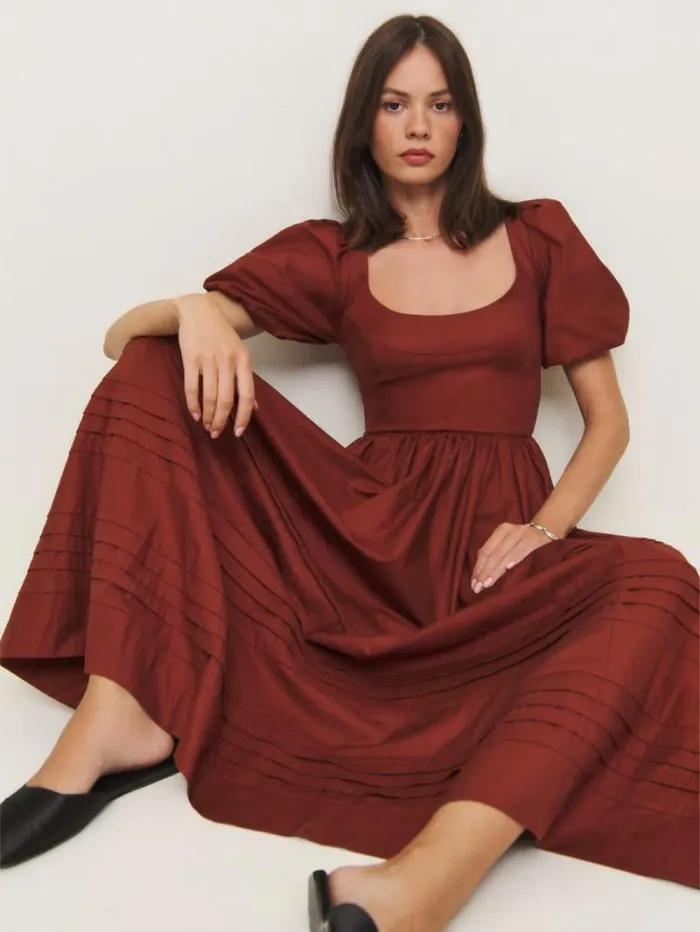 The Reformation Everlyn Dress Fig Jam 8211 Clothing