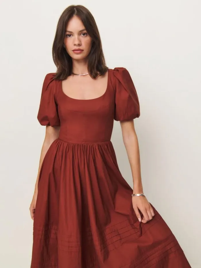 The Reformation Everlyn Dress Fig Jam 8211 Clothing