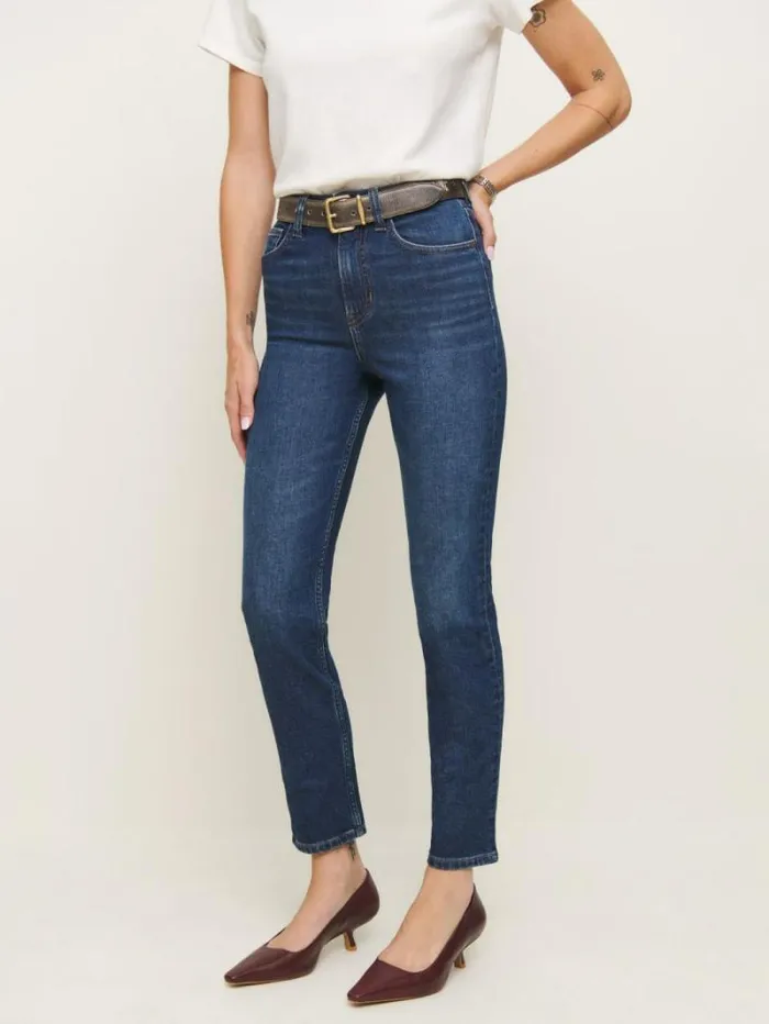The Reformation Ezra Super Stretch High Rise Straight Jeans Galene 8211 Clothing The Reformation Ezra Super Stretch High Rise Straight Jeans Galene 8211 Clothing