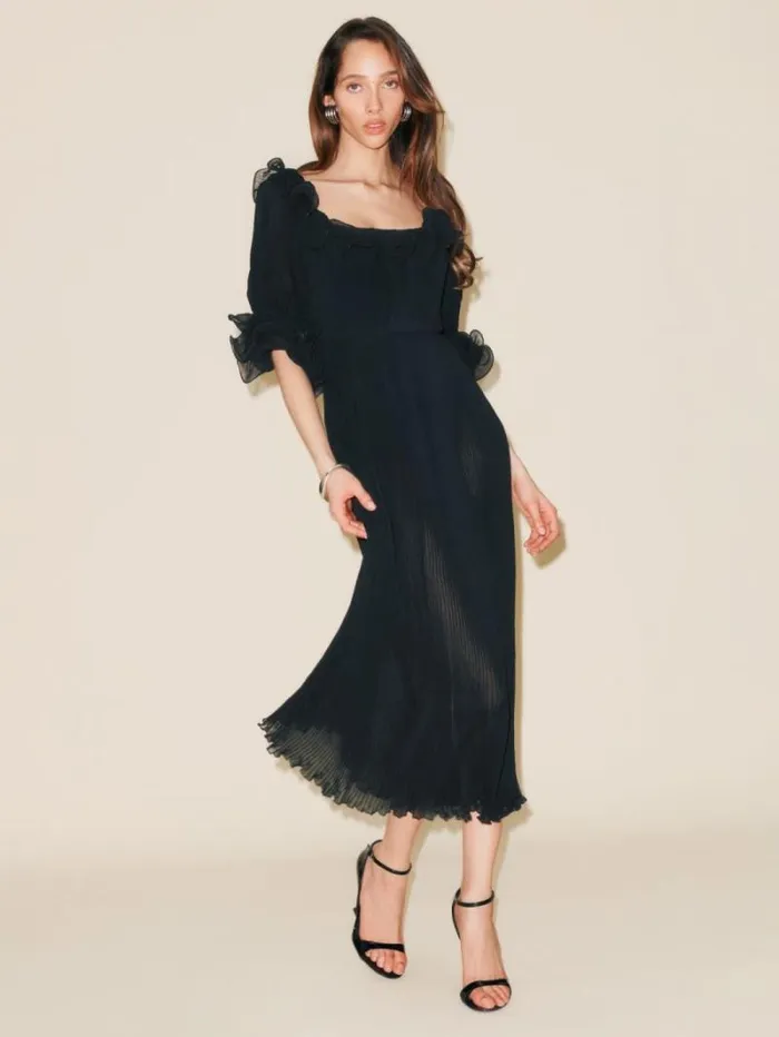 The Reformation Fann Dress Black 8211 Clothing