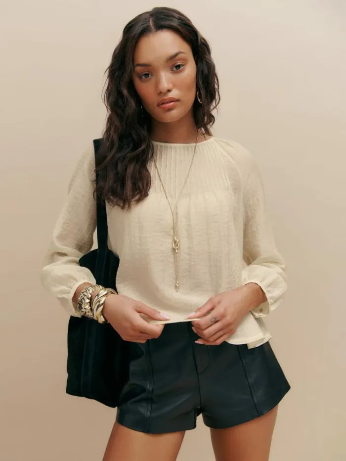 The Reformation Finn Top Cream 8211 Clothing