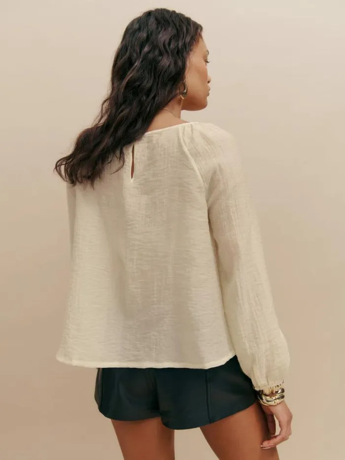 The Reformation Finn Top Cream 8211 Clothing