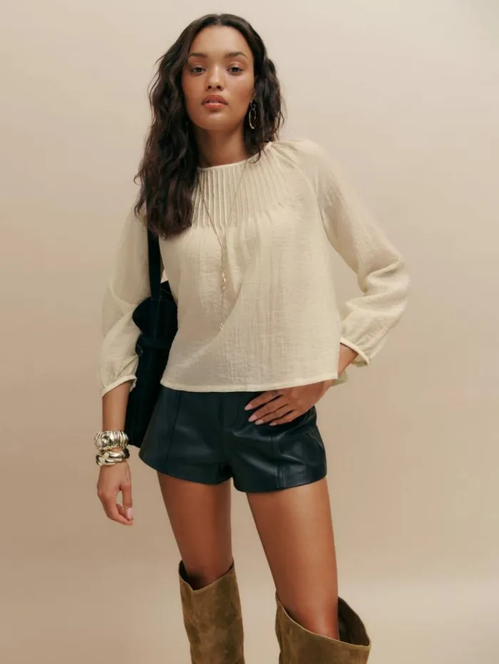 The Reformation Finn Top Cream 8211 Clothing