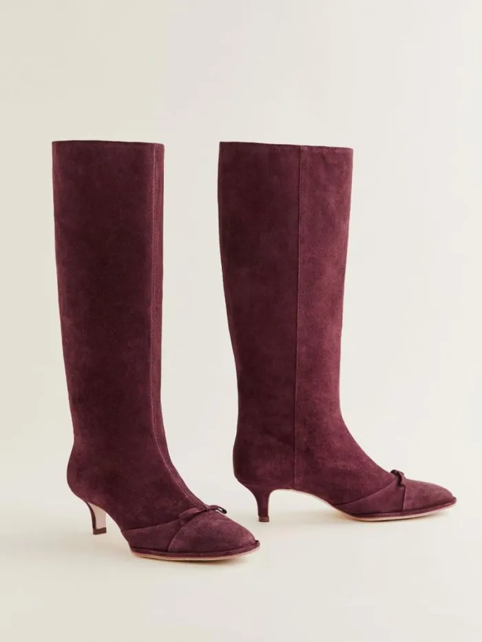 The Reformation Gal Knee High Boot Ruby Suede 8211 Shoes