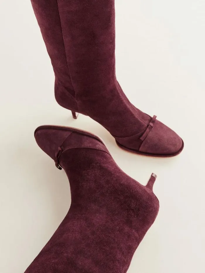 The Reformation Gal Knee High Boot Ruby Suede 8211 Shoes