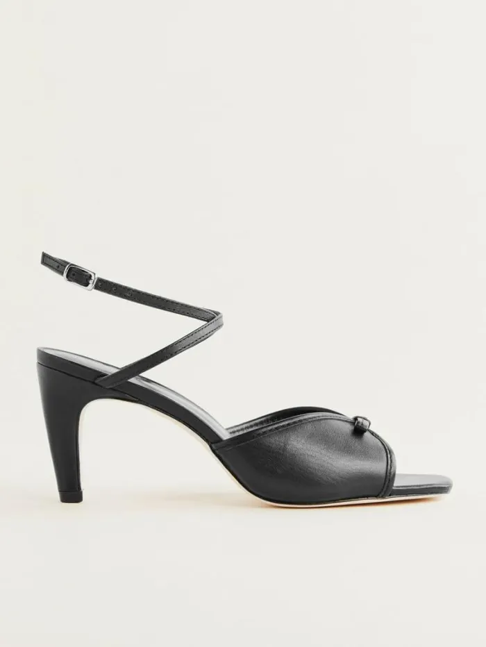 The Reformation Gene Heeled Sandal Black Leather 8211 WeddingsShoes