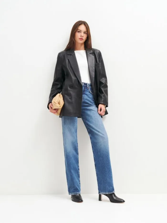 The Reformation Gillian Ankle Boot Black Leather 8211 Shoes