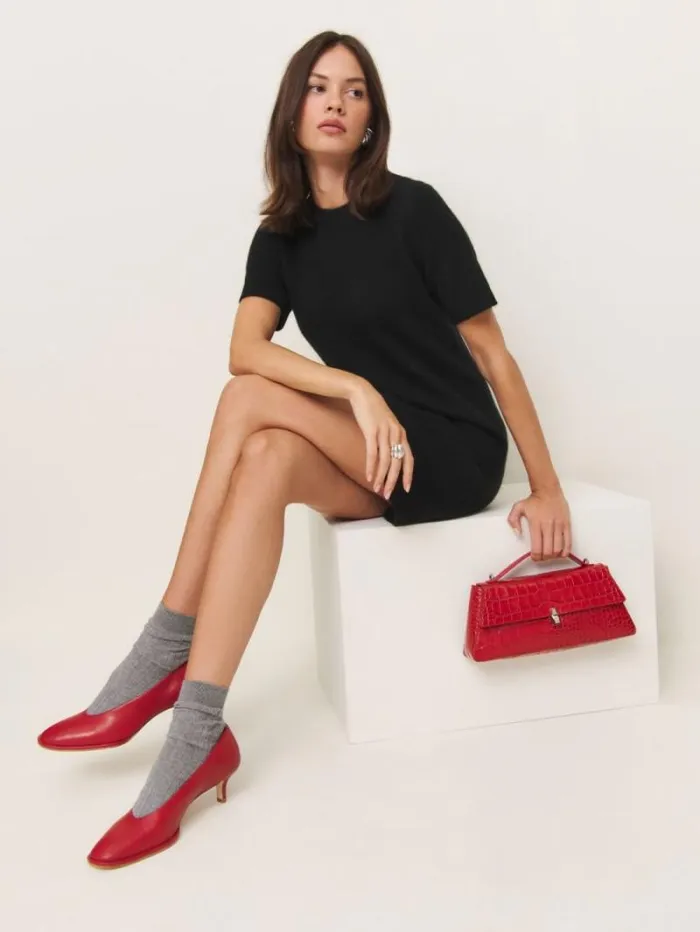 The Reformation Gracelynn Pump Scarlet Leather 8211 Shoes