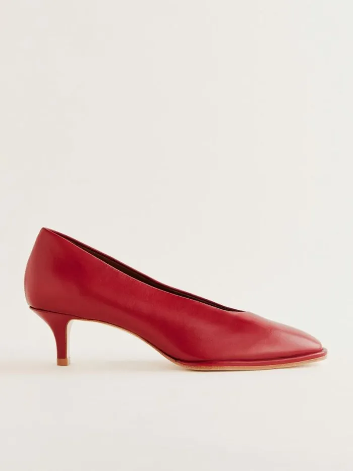 The Reformation Gracelynn Pump Scarlet Leather 8211 Shoes