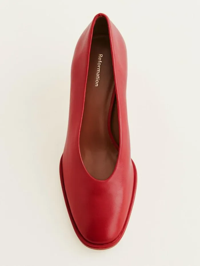 The Reformation Gracelynn Pump Scarlet Leather 8211 Shoes