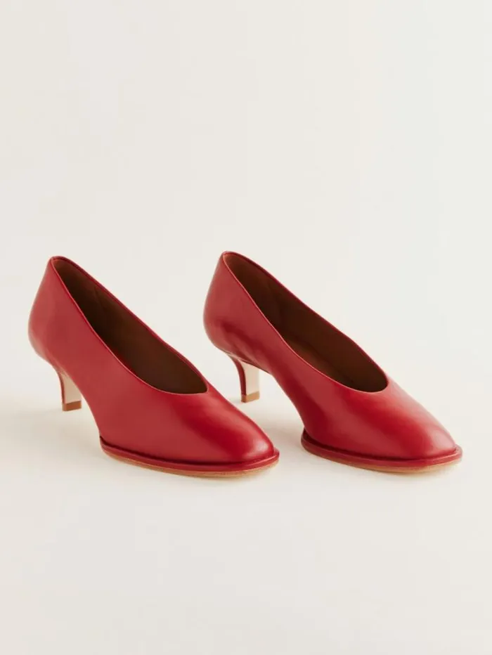The Reformation Gracelynn Pump Scarlet Leather 8211 Shoes