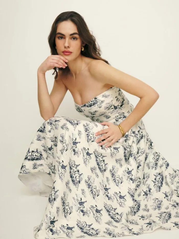 The Reformation Grazi Linen Dress Toile 8211 Clothing