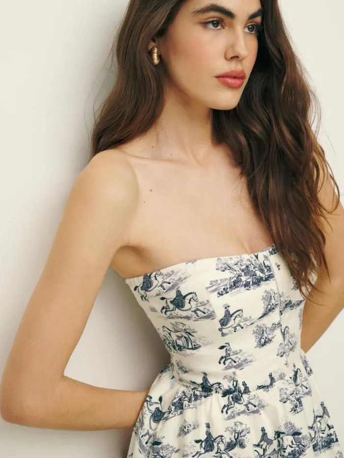 The Reformation Grazi Linen Dress Toile 8211 Clothing