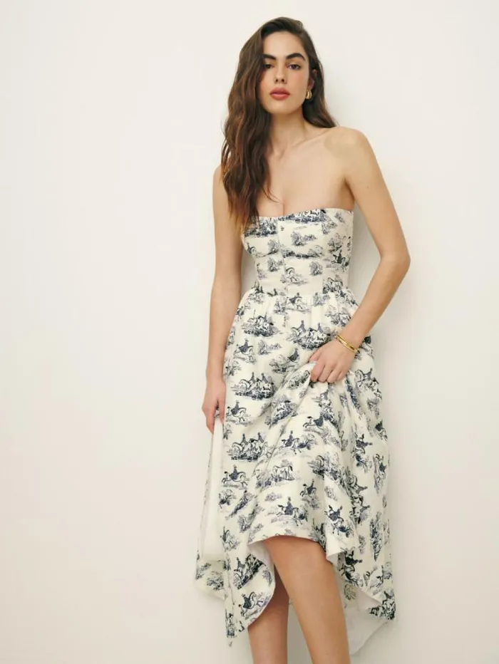 The Reformation Grazi Linen Dress Toile 8211 Clothing