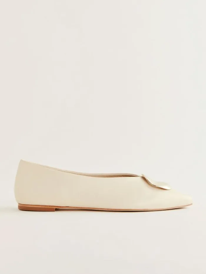 The Reformation Hailey Ballet Flat Almond Leather 8211 Shoes