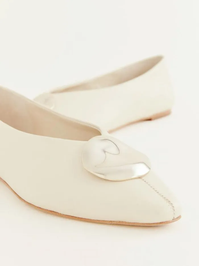 The Reformation Hailey Ballet Flat Almond Leather 8211 Shoes