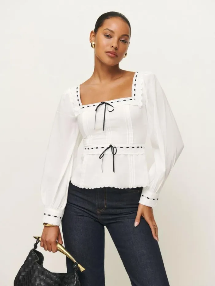 The Reformation Haisley Top White 8211 Clothing