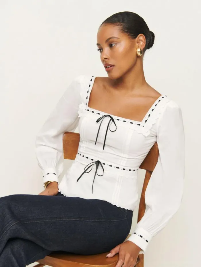 The Reformation Haisley Top White 8211 Clothing