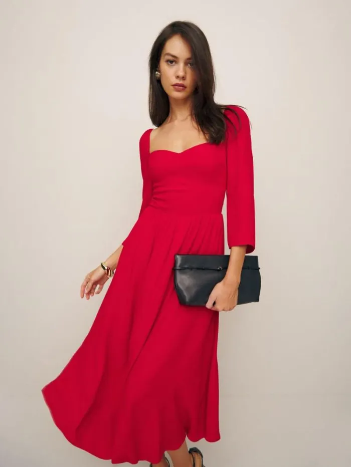 The Reformation Inori Dress Cherry 8211 Clothing