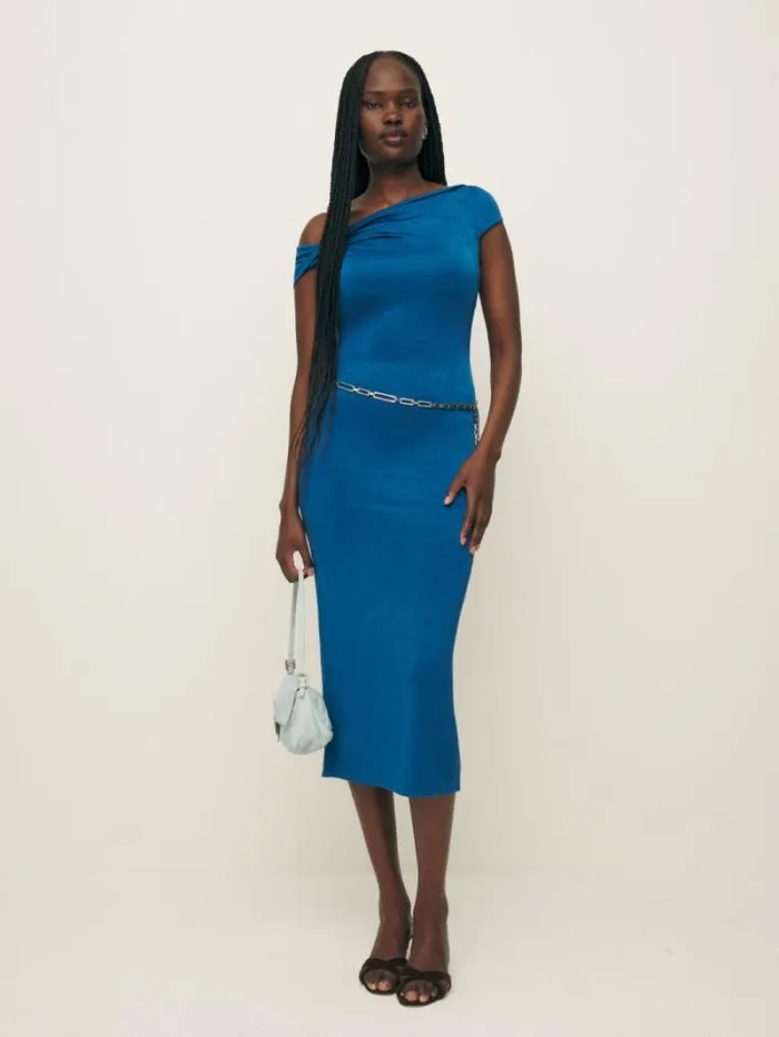 The Reformation Jamen Knit Dress Royal 8211 ClothingWeddings
