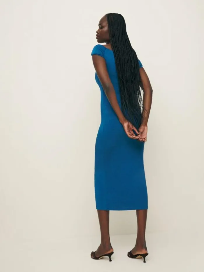 The Reformation Jamen Knit Dress Royal 8211 ClothingWeddings