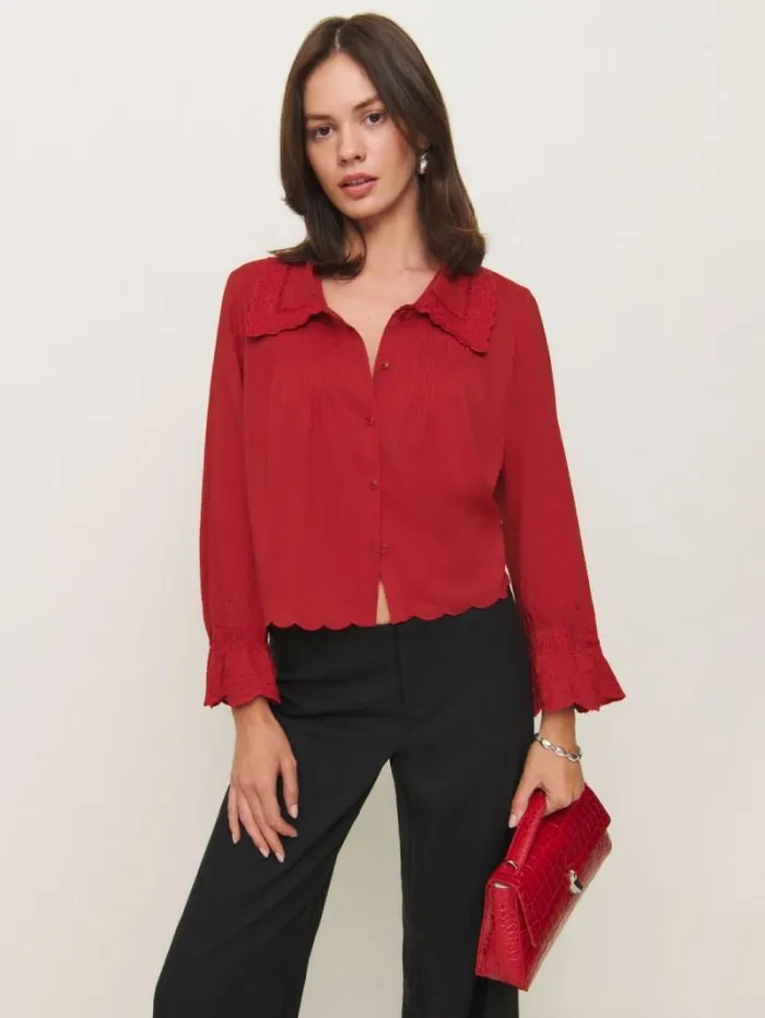 The Reformation Juni Top Lipstick 8211 Clothing