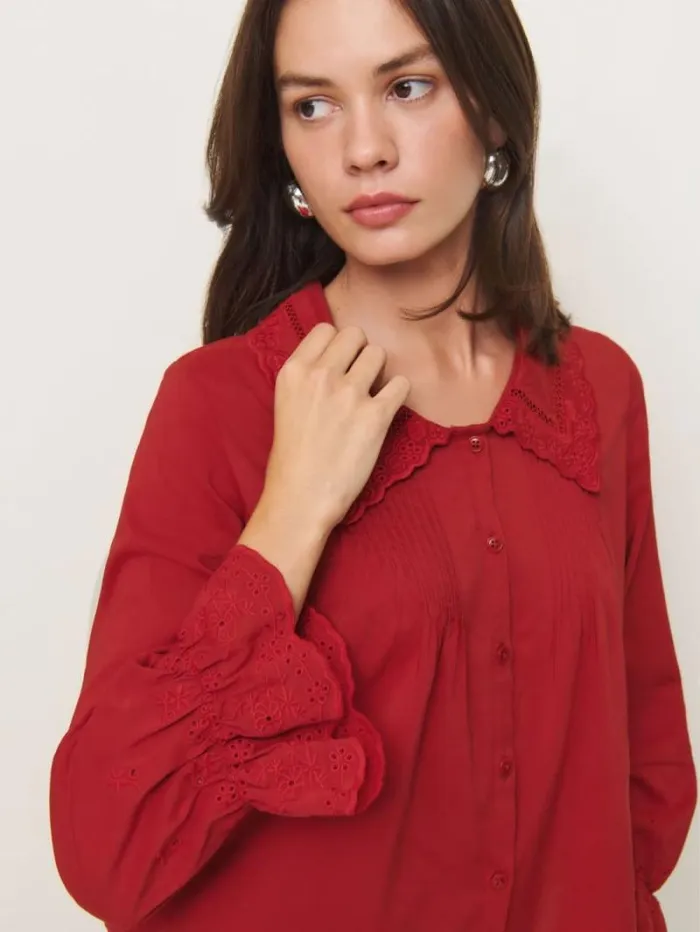 The Reformation Juni Top Lipstick 8211 Clothing