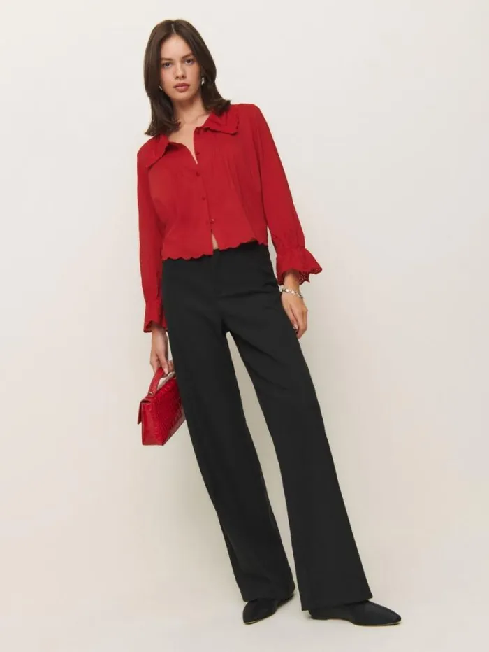 The Reformation Juni Top Lipstick 8211 Clothing