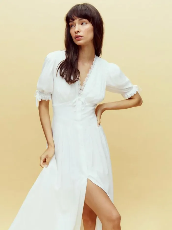 The Reformation Ketra Dress Ivory 8211 Clothing