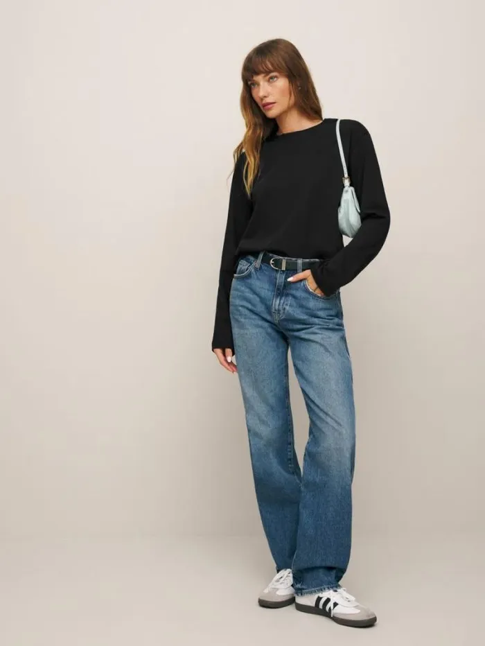 The Reformation Kingston Long Sleeve Tee Black 8211 Clothing