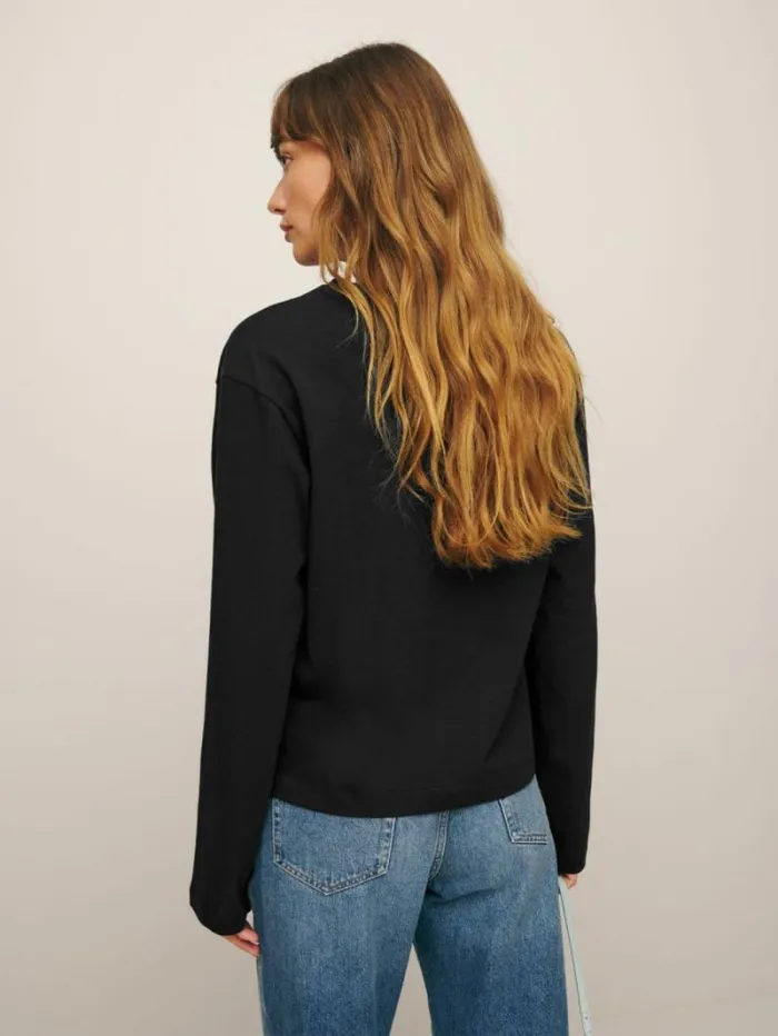 The Reformation Kingston Long Sleeve Tee Black 8211 Clothing