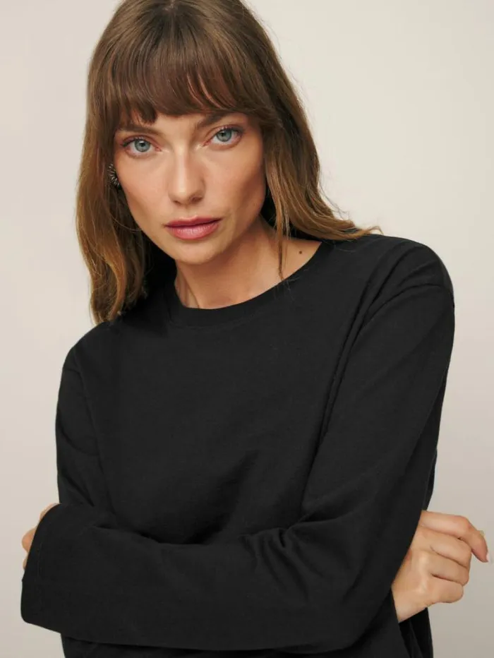 The Reformation Kingston Long Sleeve Tee Black 8211 Clothing