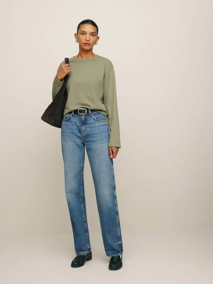 The Reformation Kingston Long Sleeve Tee Lichen 8211 Clothing
