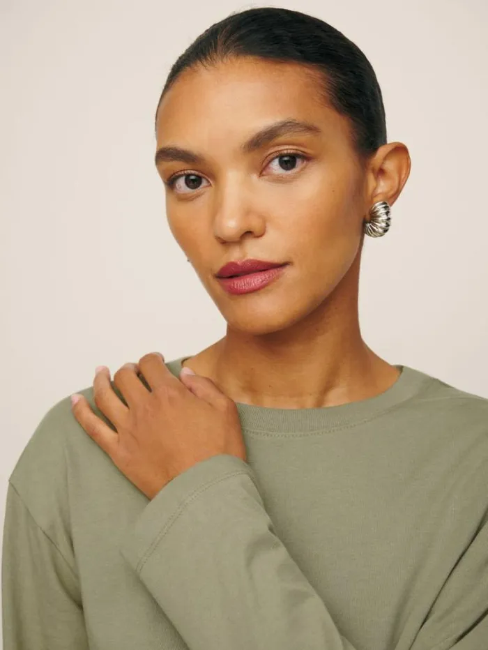 The Reformation Kingston Long Sleeve Tee Lichen 8211 Clothing