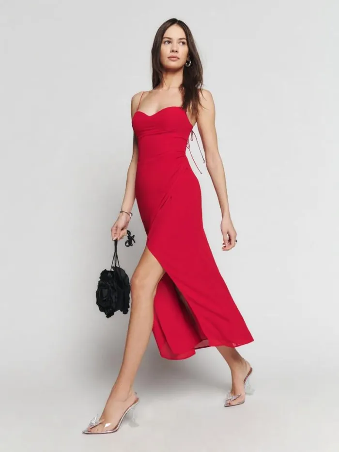 The Reformation Kourtney Dress Cherry 8211 ClothingWeddings