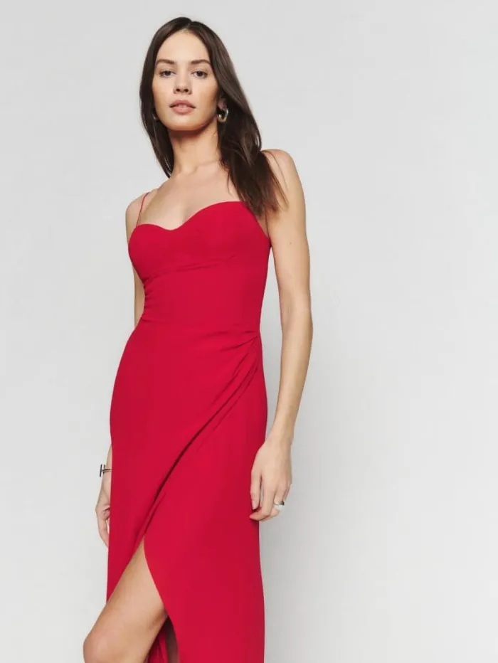 The Reformation Kourtney Dress Cherry 8211 ClothingWeddings
