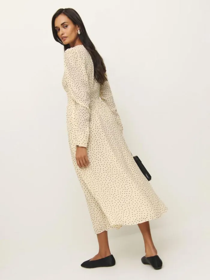 The Reformation Liara Dress Salt And Pepper 8211 Clothing