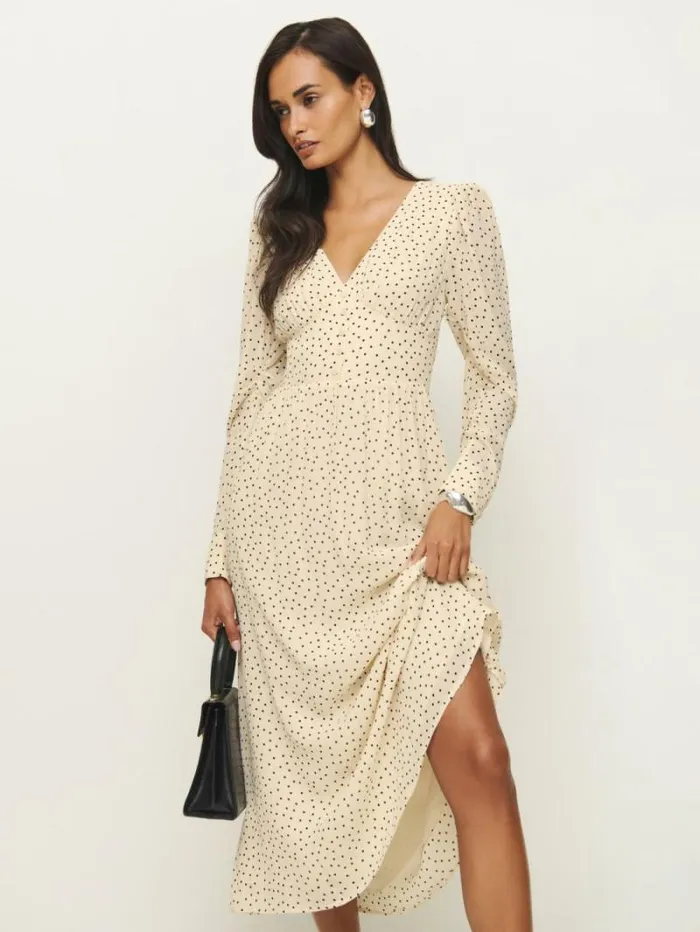 The Reformation Liara Dress Salt And Pepper 8211 Clothing