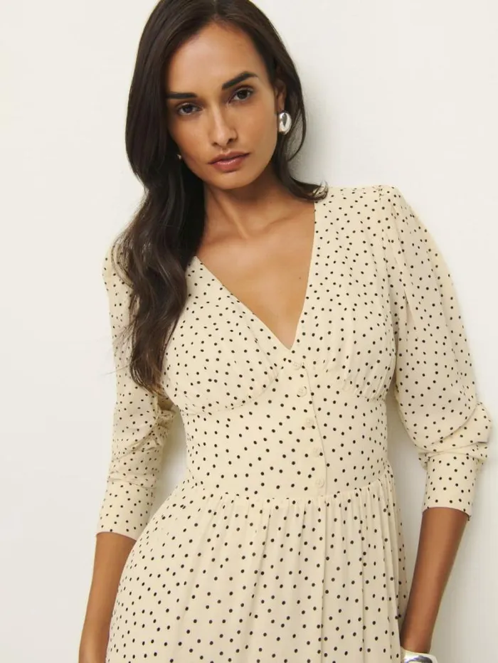 The Reformation Liara Dress Salt And Pepper 8211 Clothing