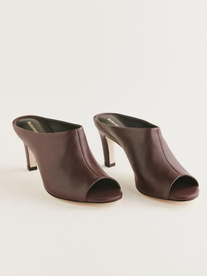 The Reformation Lydia Heeled Sandal Espresso Leather 8211 Shoes