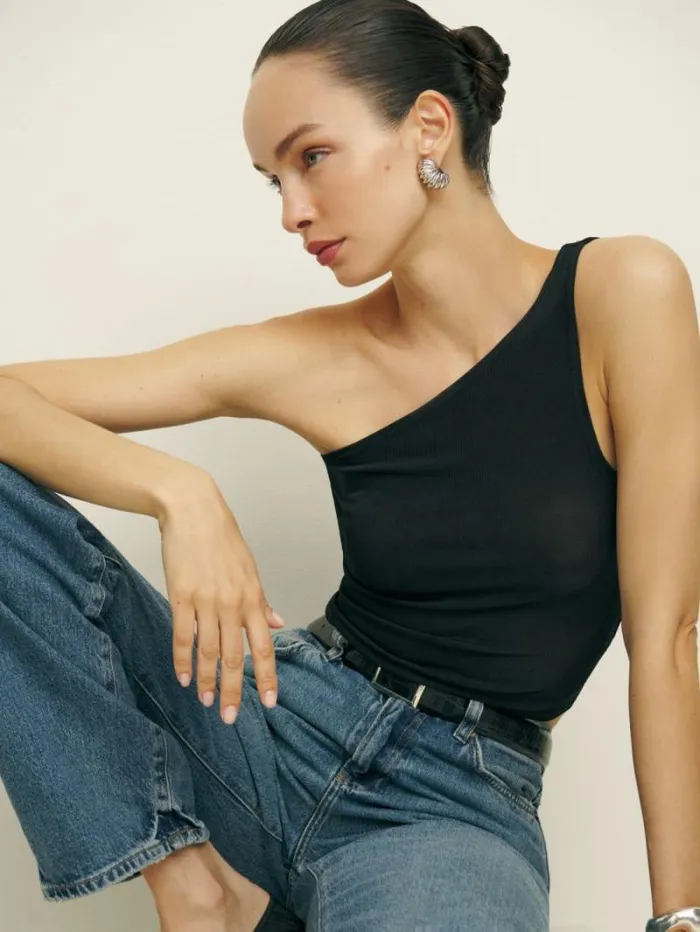 The Reformation Maddie Knit Top Black 8211 Clothing