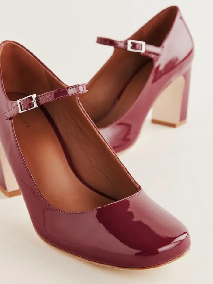 The Reformation Manuela Mary Jane Pump Brick Red Patent 8211 Shoes
