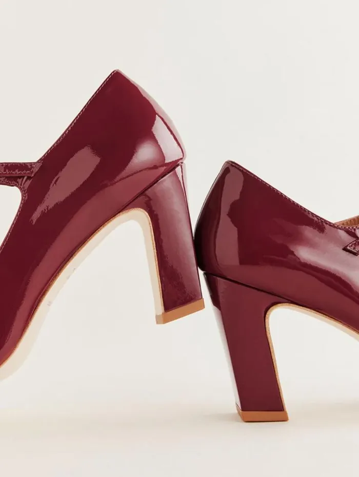 The Reformation Manuela Mary Jane Pump Brick Red Patent 8211 Shoes