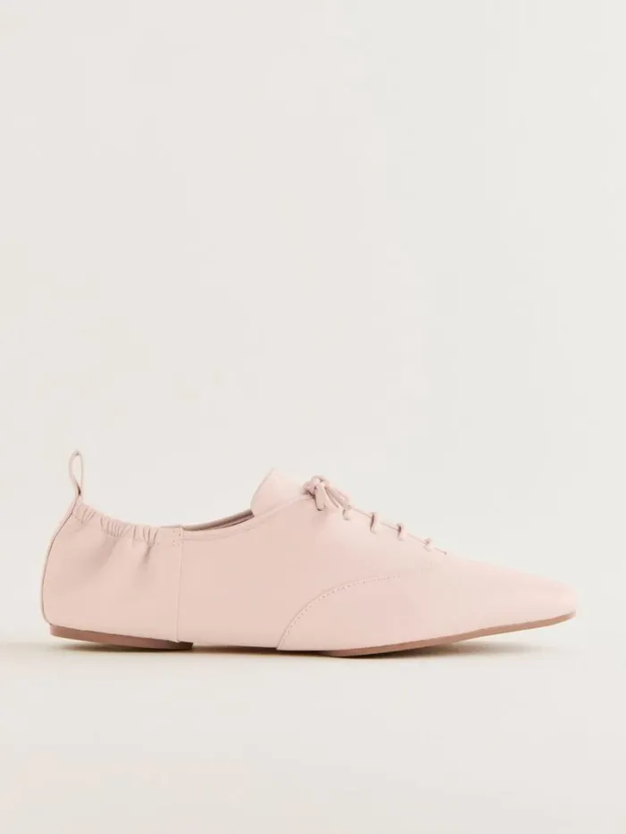 The Reformation Marie Laceup Oxford Alabaster Leather 8211 Shoes
