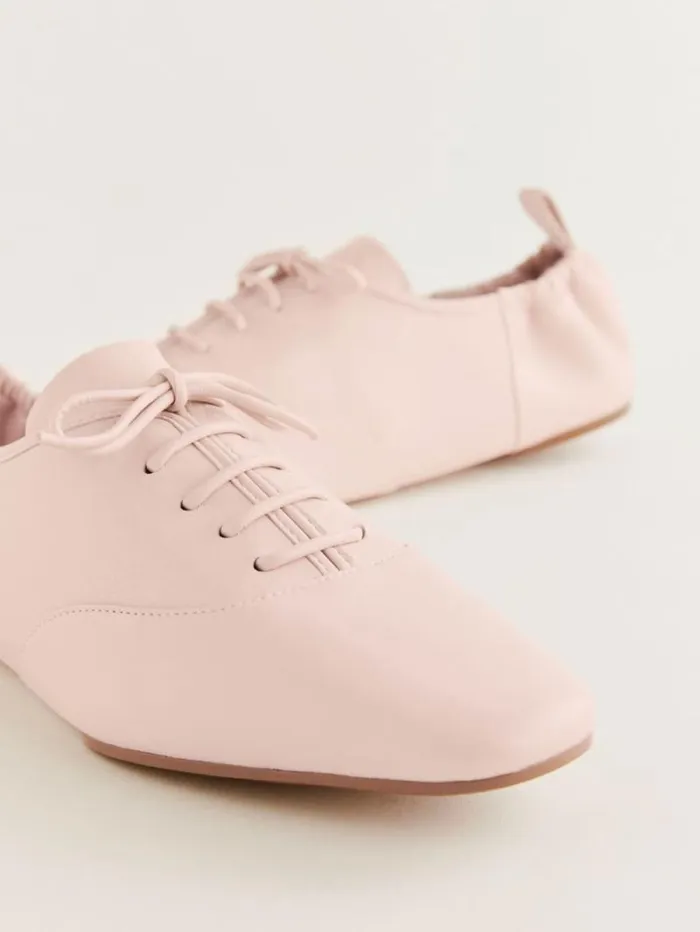 The Reformation Marie Laceup Oxford Alabaster Leather 8211 Shoes