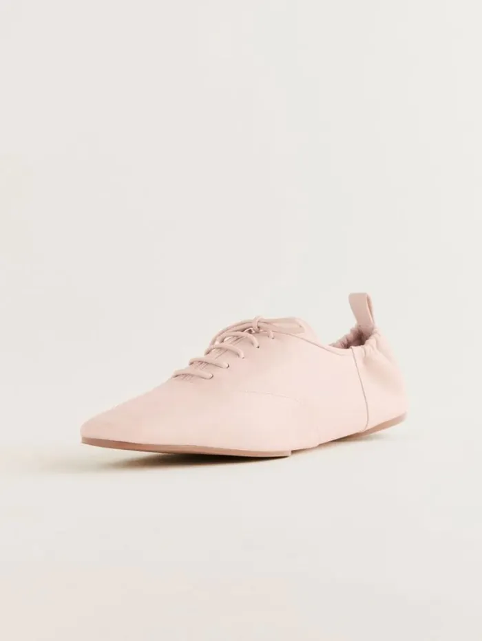 The Reformation Marie Laceup Oxford Alabaster Leather 8211 Shoes