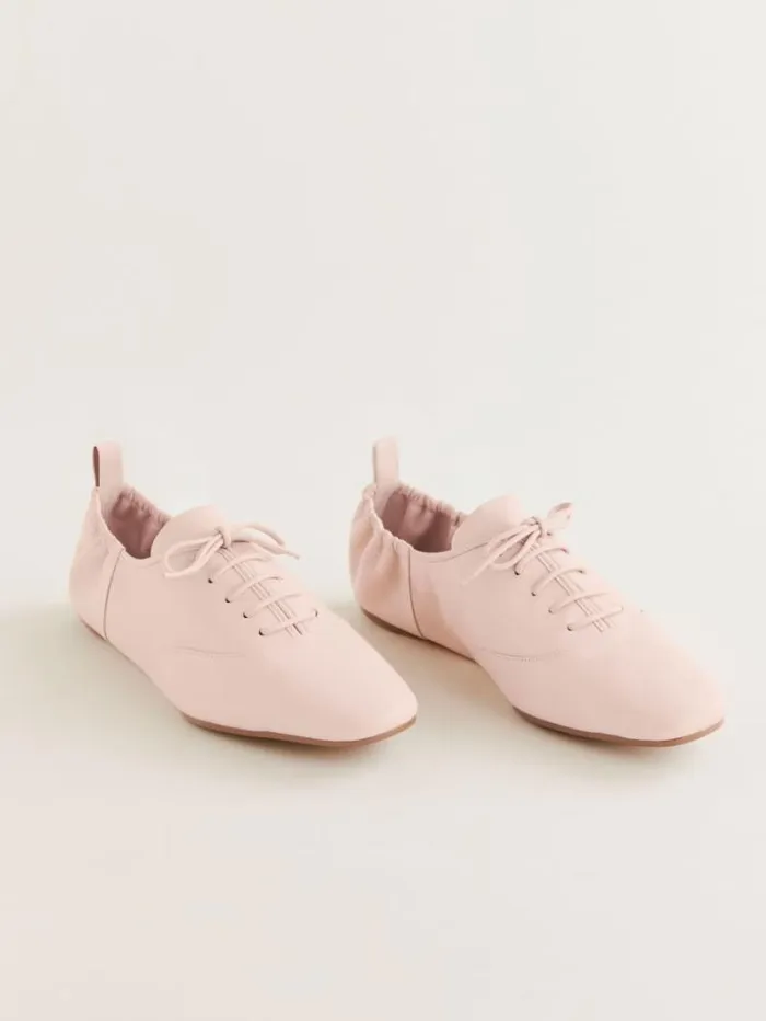The Reformation Marie Laceup Oxford Alabaster Leather 8211 Shoes